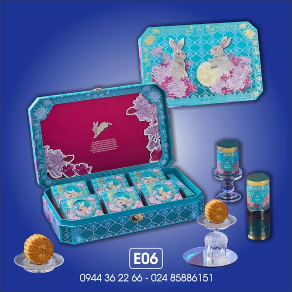 Bánh Trung Thu Khách Sạn Hà Nội Hộp E06 – 6 Bánh Trung Đủ Vị
