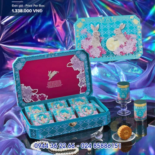 Bánh Trung Thu Khách Sạn Hà Nội Hộp E06 – 6 Bánh Trung Đủ Vị